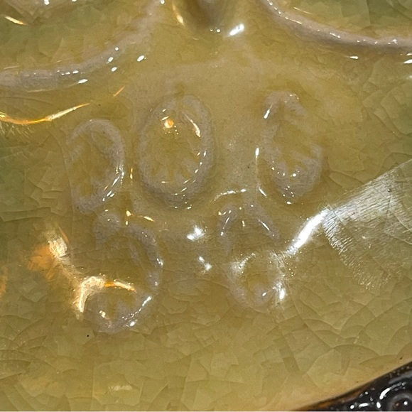 Vintage 70’s Studio Pottery Owl Wall Art or Trinket Dish/Melted Glass - Picture 9 of 16